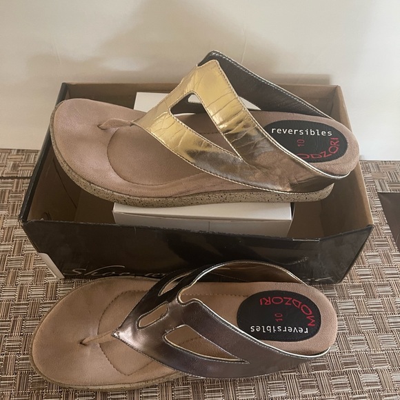 Modzori Shoes Modzori Reversible Slide Thing Wedge With Gold And